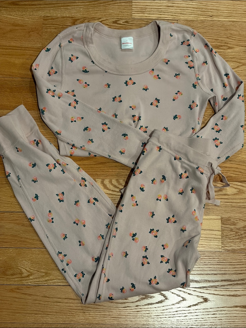 Women’s mauve Pink Floral Cotton Pajama Set s small